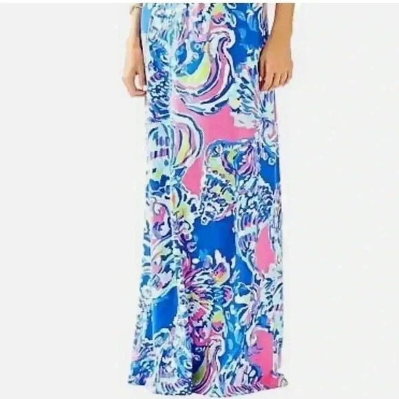 LILLY PULITZER NOLA BEACH MAXI SKIRT MULTI COASTAL RETREAT PINK small - Picture 1 of 10